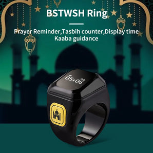 Smart Digital Tasbeeh Counter Zikr Ring – OLED Display, APP Control, Waterproof
