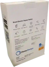 Box of Home Genius Smart Electric Geyser Switch. Smart wifi electric geyser switch/controller. Waterproof and dustproof for max durability.