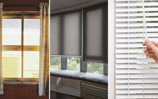 Smart window blinds & curtains for home automation, featuring roller shades and adjustable slats for light control