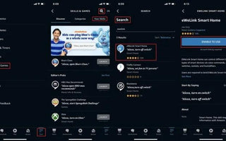 eWeLink Smart Home app on Alexa Skills page, enabling voice control for smart switches and home automation