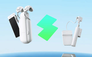 Smart home devices with wireless charging and power symbols for modern automation