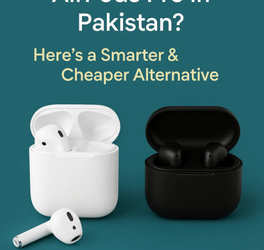 White TWS wireless earbuds and black HomeGenius ProPods wireless earbuds in charging cases