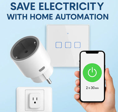 Smart home automation with WiFi switch, smart plug, and app control to save electricity