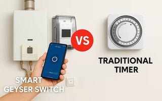 Smart geyser switch vs traditional timer – control water heater via smartphone app for smart home automation