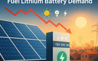 Solar panels and lithium battery on rooftop with electricity tariff chart at sunset