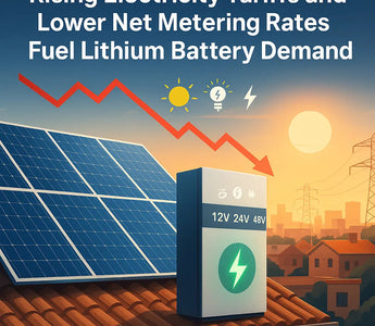 Lithium battery with solar panels on rooftop, supporting home energy storage and solar power systems