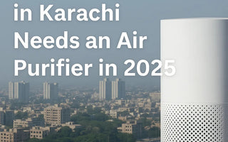 White smart air purifier for Karachi homes, improving indoor air quality in 2025