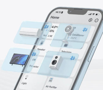 Smart home app controlling AC, TV, speaker, light & air purifier via smartphone for home automation