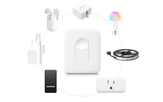 Smart home hub connecting WiFi switches, RGB bulb, LED strip, smart plug & sensors for home automation