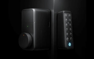 Smart fingerprint door lock with keypad and digital display for secure home entry